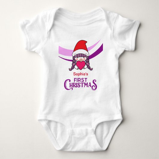 Custom First Christmas Baby Strampler (Vorderseite)