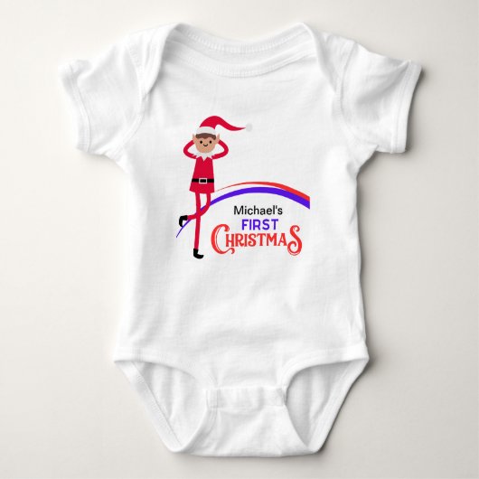 Custom First Christmas Baby Strampler (Vorderseite)