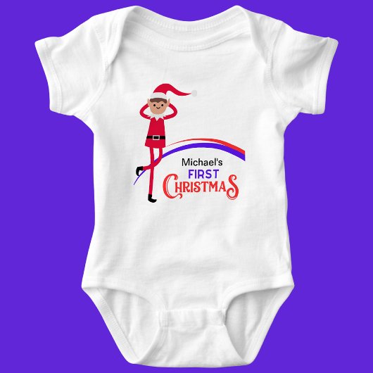 Custom First Christmas Baby Strampler