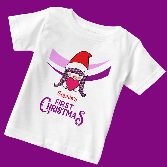 Custom First Christmas Baby T-shirt (Von Creator hochgeladen)