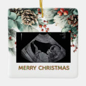 Custom First Christmas Expecting Photo Ornament (Vorderseite)