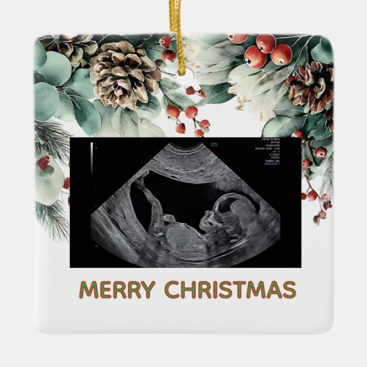 Custom First Christmas Expecting Photo Ornament (Vorderseite)