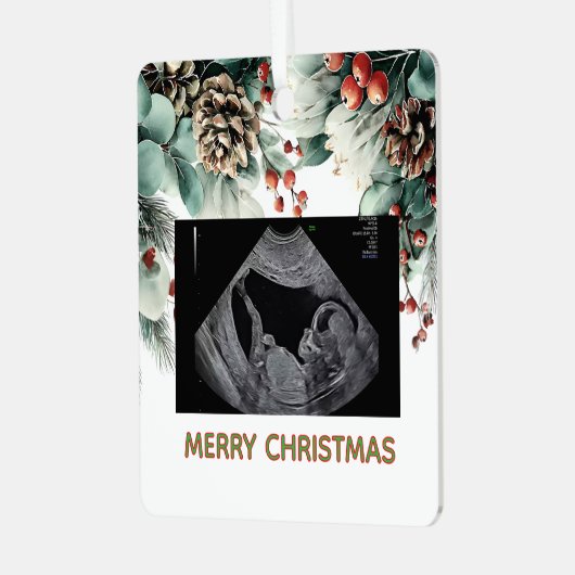 Custom First Christmas Expecting Photo Ornament (Vorderseite links)