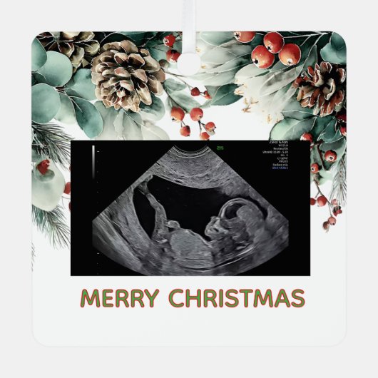 Custom First Christmas Expecting Photo Ornament (Vorderseite)