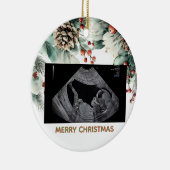 Custom First Christmas Expecting Photo Ornament (Rechts)