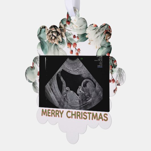 Custom First Christmas Expecting Photo Ornament (Linke Ecke)