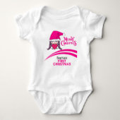 Custom First Christmas, Frohe Weihnachten Baby Strampler (Vorderseite)