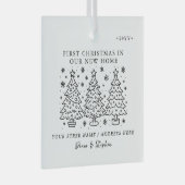 Custom First Christmas in New Home New Apartment Ornament Aus Glas (Vorderseite Rechts)