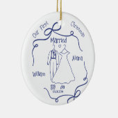 Custom First Christmas Married NewlyWed Keramik Ornament (Rechts)