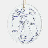 Custom First Christmas Married NewlyWed Keramik Ornament (Links)