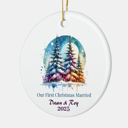 Custom first Christmas married, personalized gift, Keramik Ornament (Links)