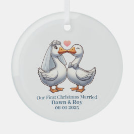 Custom first Christmas Married, personalized gift, Ornament Aus Glas