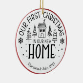 Custom First Christmas New Zuhause Keramik Ornament (Rechts)
