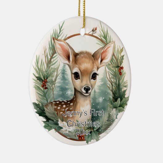 Custom First Christmas Ornament, Deer Ornament (Rechts)