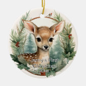 Custom First Christmas Ornament, Deer Ornament (Vorne)