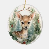 Custom First Christmas Ornament, Deer Ornament (Links)