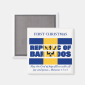 Custom First Christmas Republic of Barbados Magnet (Vorderseite/Rückseite)