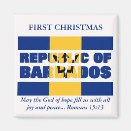 Custom First Christmas Republic of Barbados Magnet