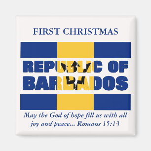 Custom First Christmas Republic of Barbados Magnet