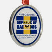 Custom First Christmas Republic of Barbados Ornament Aus Metall (Rechts)
