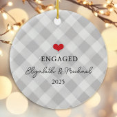 Custom First Christmas Verlobt Festivals Foto Keramik Ornament