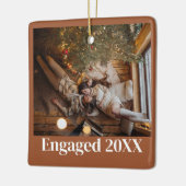 Custom First Christmas Verlobte Couture Picture Keramikornament (Links)