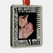 Custom First Christmas Word Collage Foto Ornament (Rechts)