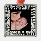 Custom First Christmas Word Collage Foto Ornament (Vorne)