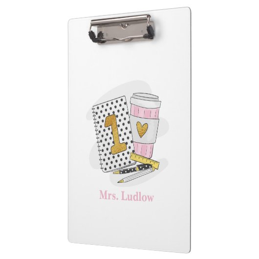 Custom First Grade Lehrer White Notebook School Klemmbrett (Links)