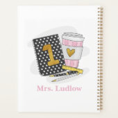 Custom First Grade Teacher Black Coffee Planner Planer (Rückseite)