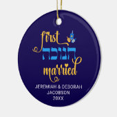 Custom FIRST HANUKKAH VERHEIRATET Hebrew Keramik Ornament (Links)