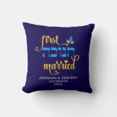 Custom FIRST HANUKKAH VERHEIRATET Hebrew Kissen (Vorderseite)