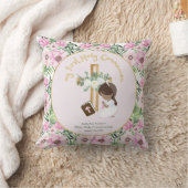 Custom First Heilige Kommunion Niedlich Brown Hair Kissen (Decke)