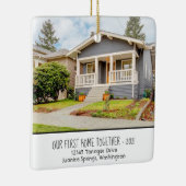 Custom First Home Together Foto w/ Year, Address Keramikornament (Rechts)