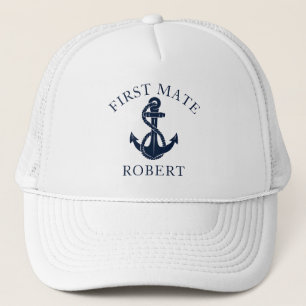Custom First Mate Nautical Boat Anchor Custom Truckerkappe
