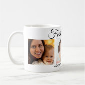 Custom First Mother's Day 3 Foto Collage Junge Mut Kaffeetasse (Links)