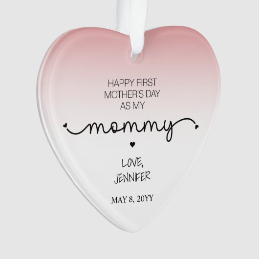 Custom First Mother's Day Gift New Mommy Keepake Ornament (Vorderseite)