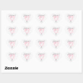 Custom First Tooth Baby Girl Heart Sticker (Blatt)