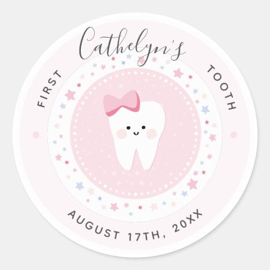 Custom First Tooth Baby Meilenstein Sticker (Vorderseite)