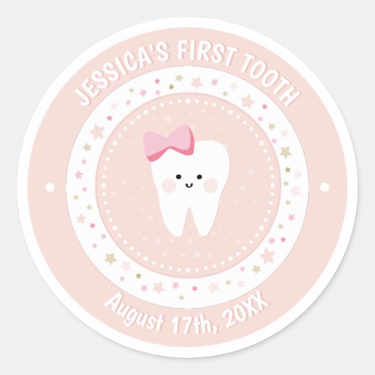 Custom First Tooth Baby Meilenstein Sticker (Vorderseite)