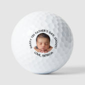 Custom First Vatertag Foto Geschenk von Baby Golfball (Vorderseite)