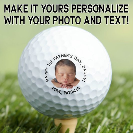 Custom First Vatertag Foto Geschenk von Baby Golfball