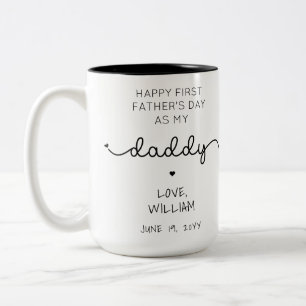 Custom First Vatertag New Daddy Geschenk Zweifarbige Tasse