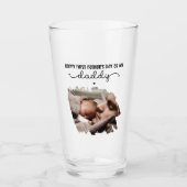 Custom First Vatertag Niedlich gebürstetes Foto Glas (Vorderseite)