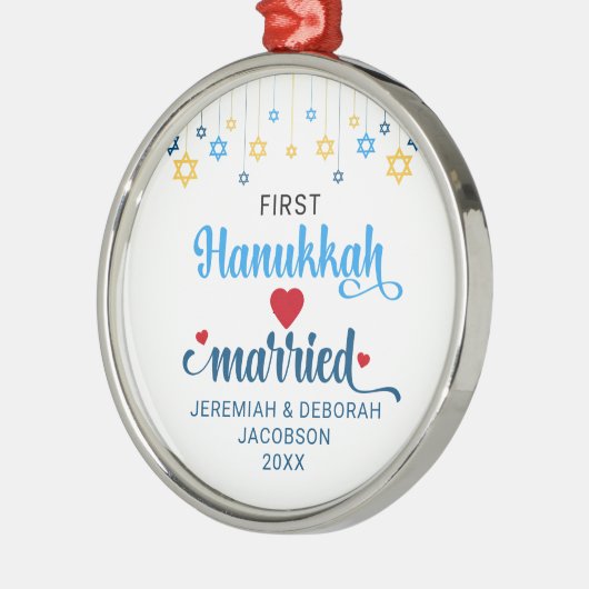Custom First VERHEIRATET HANUKKAH Ornament Aus Metall (Links)