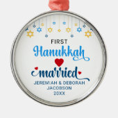 Custom First VERHEIRATET HANUKKAH Ornament Aus Metall (Vorne)