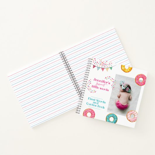 Custom First Words Buchgeschenk für Baby Notizblock (Innenseite)
