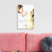 Custom First Year Mama Foto Gold Sparkling Leinwanddruck (Insitu (Wohnzimmer))