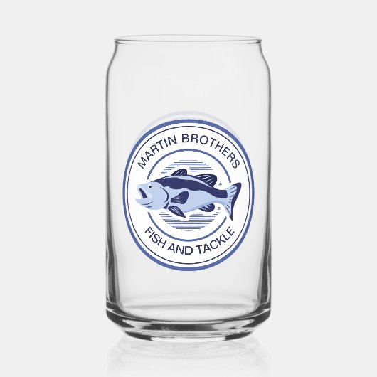Custom Fish and Tackle Shop Blue Fischer Dosenglas (Vorderseite)