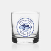 Custom Fish and Tackle Shop Blue Fischer Whiskyglas (Vorderseite)